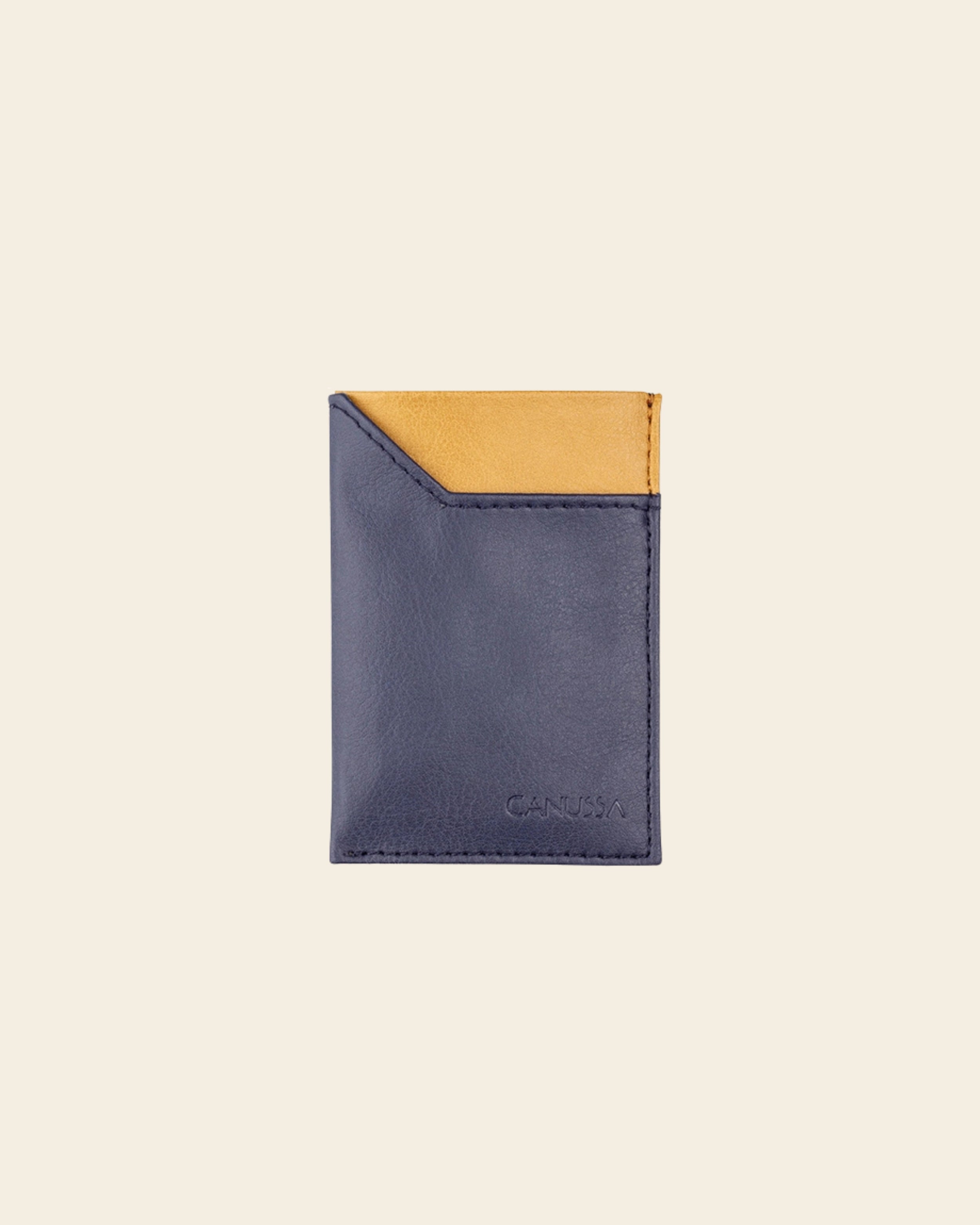 Waterproof slim card holder - Blue/Camel