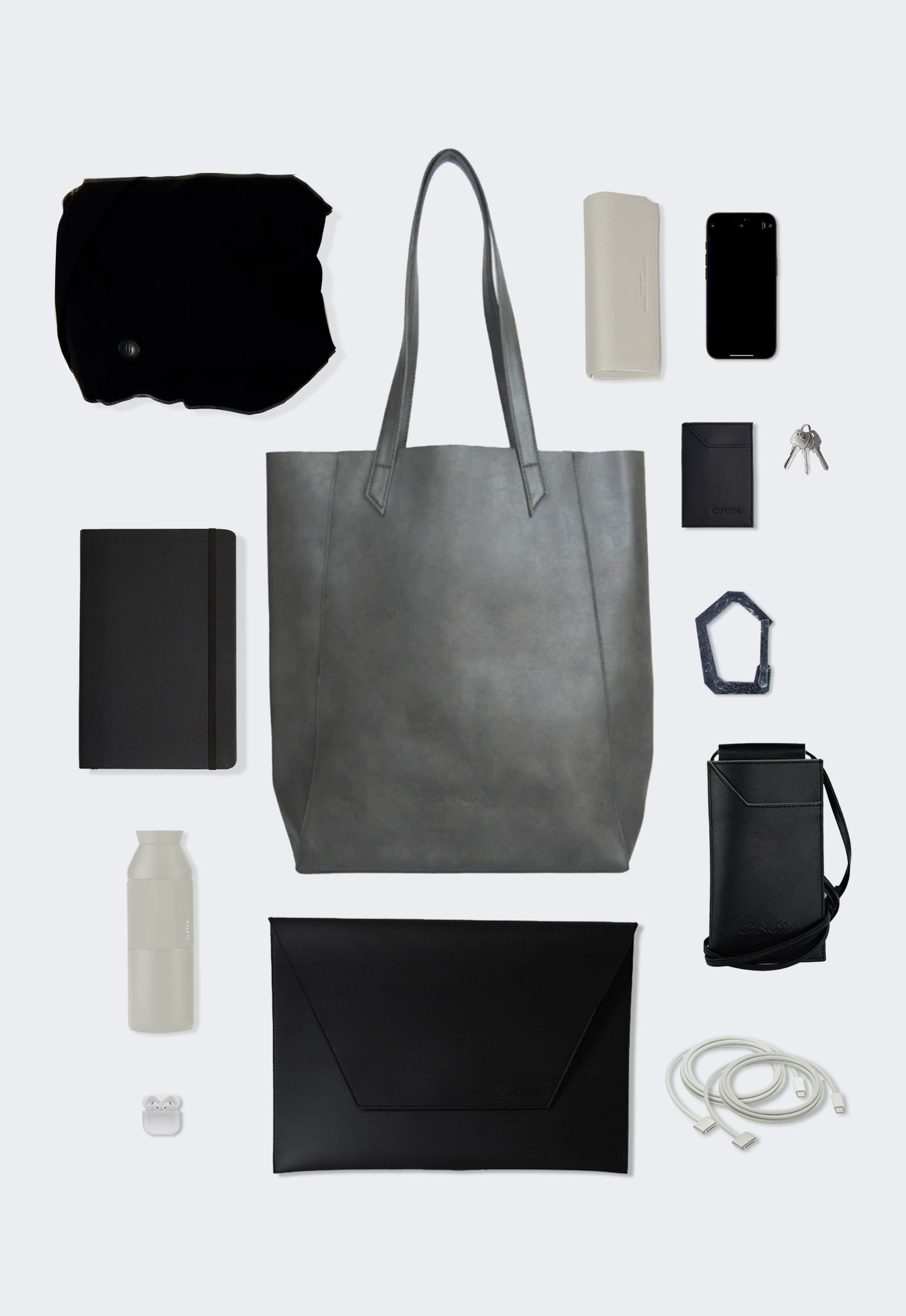 Bolso funcional vegano, color gris