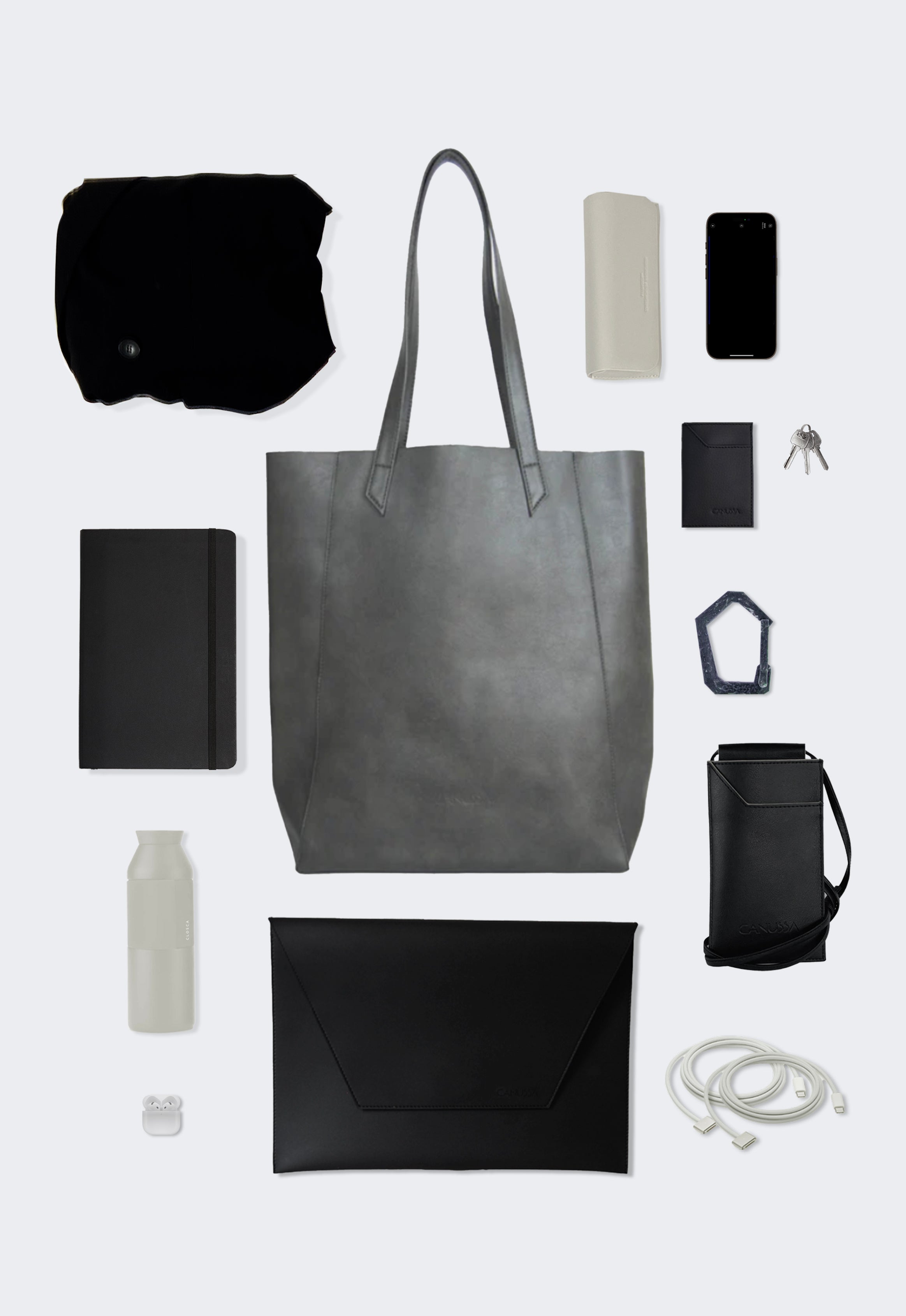 Bolso funcional vegano, color gris