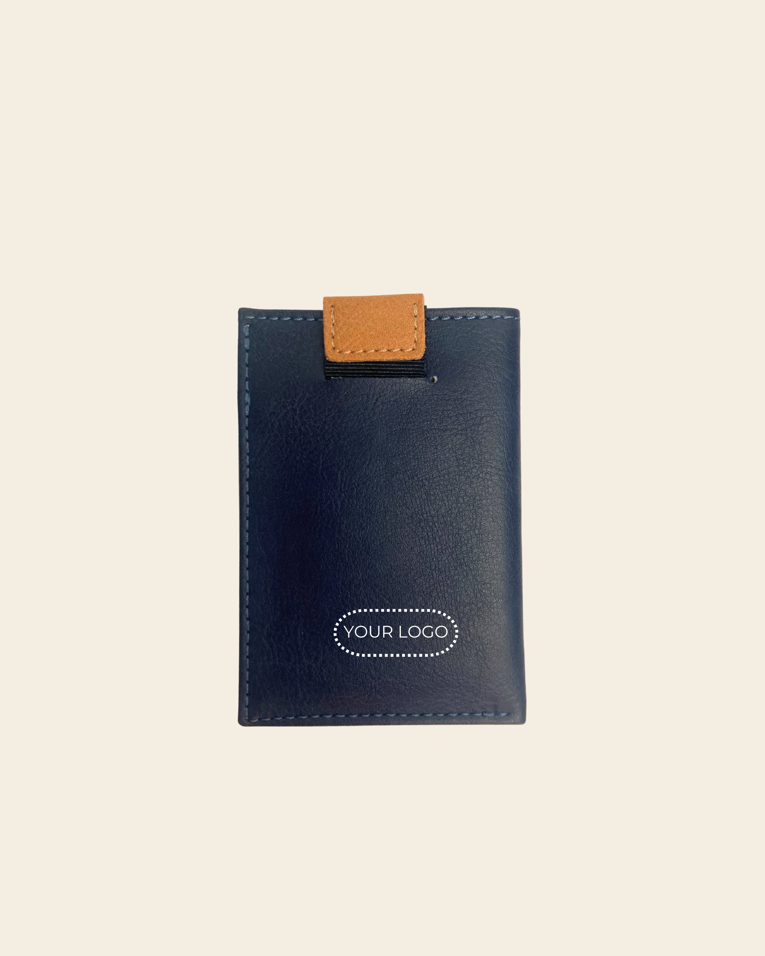 Waterproof slim card holder - Blue/Camel