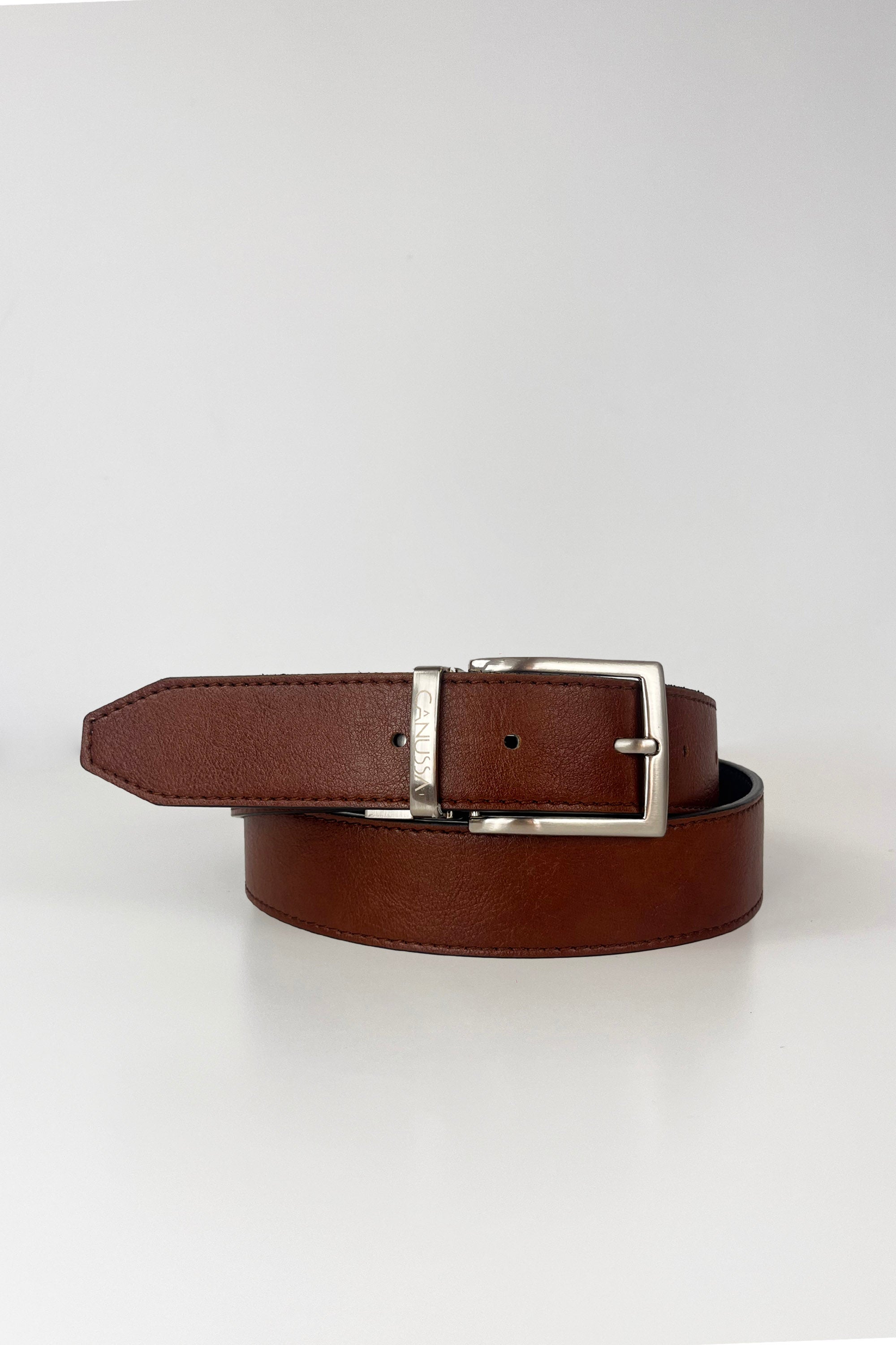 Second life | Reverse ceinture réversible - Blanc / Chocolat