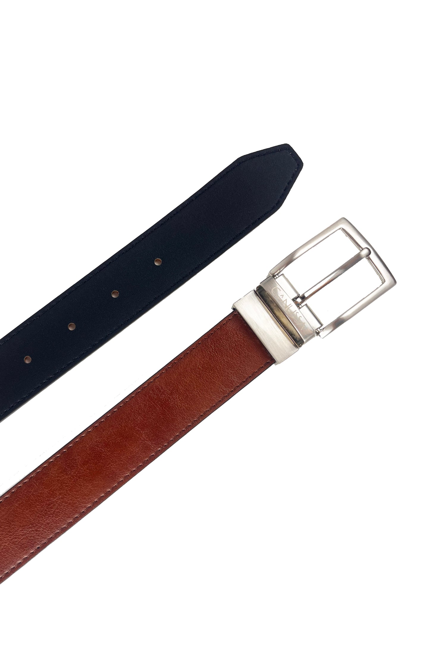 Second life | Reverse ceinture réversible - Blanc / Chocolat