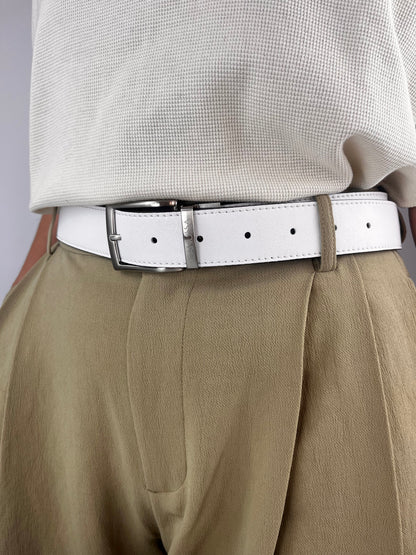 Reverse reversible belt – White/Chocolate