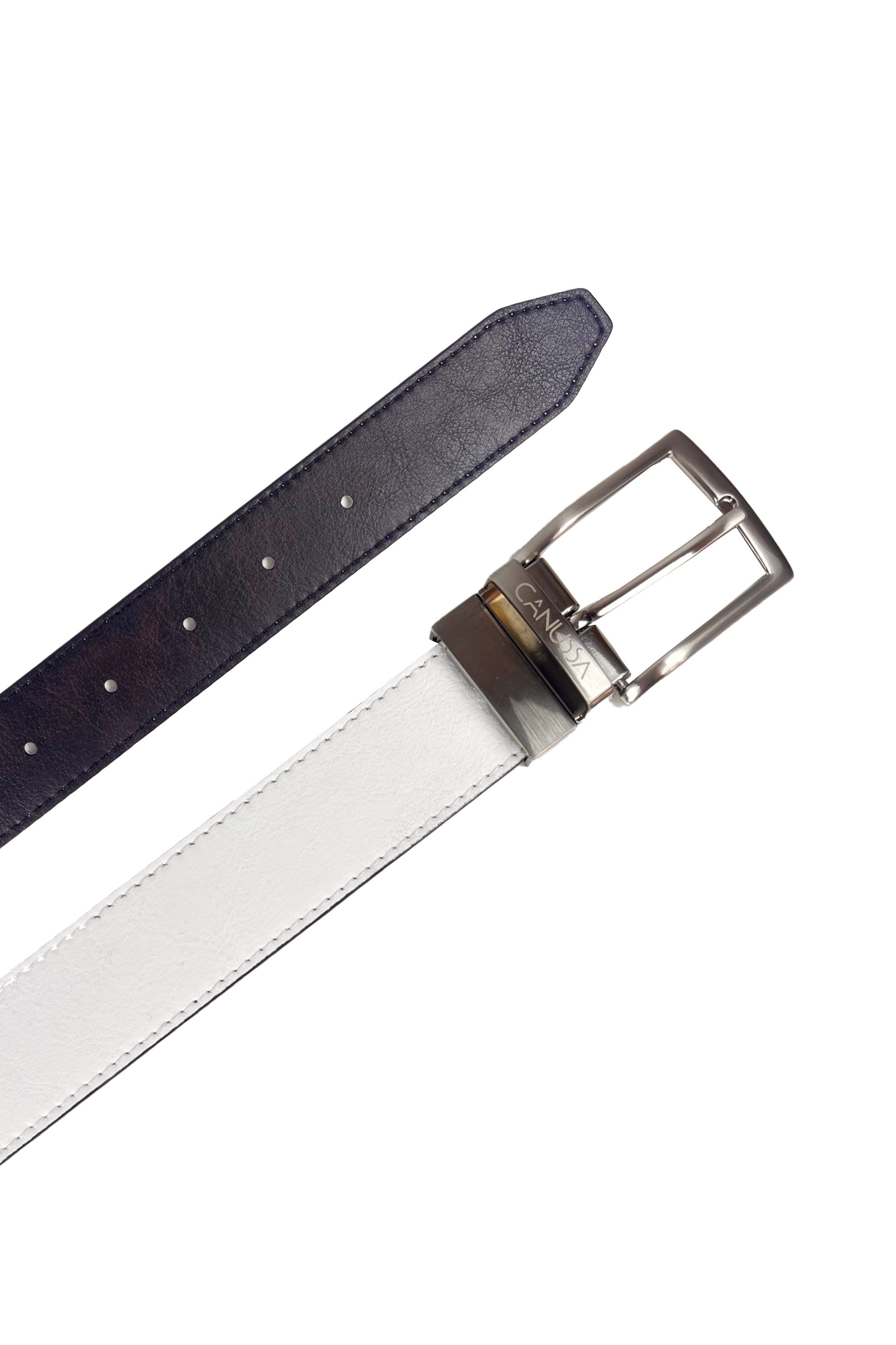 Reverse reversible belt – White/Chocolate
