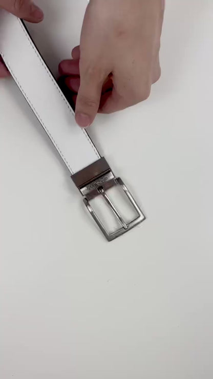 Reverse reversible belt – White/Chocolate