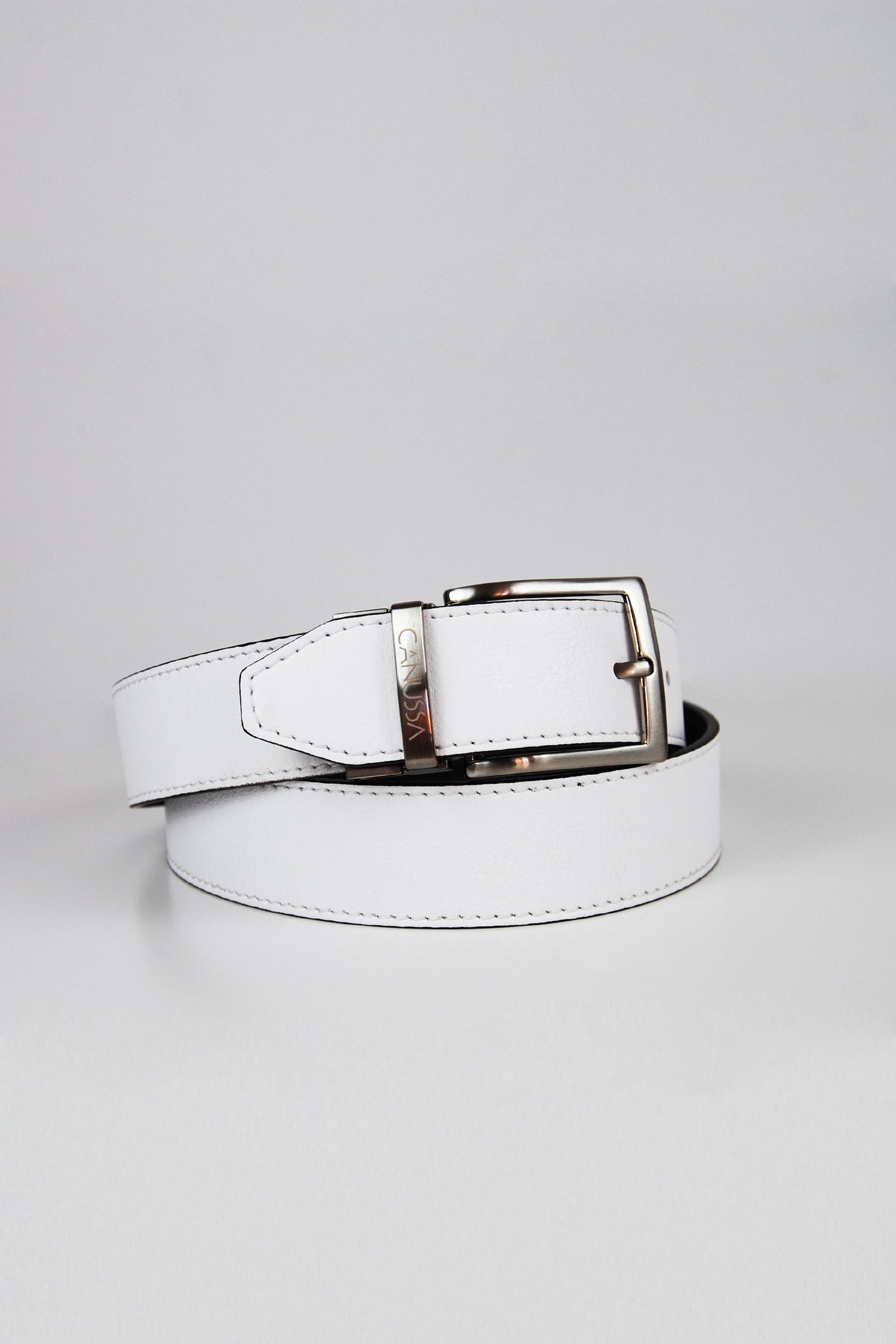 Reverse reversible belt – White/Chocolate