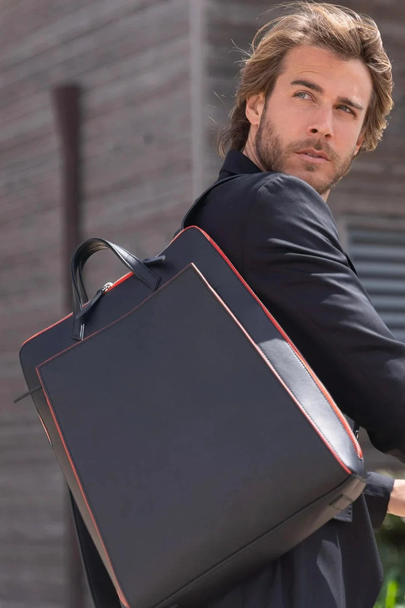 Second Life | Urban laptop backpack - Black/Red